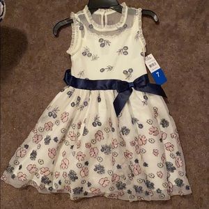 White and Floral Girls Dress